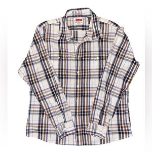 Wrangler Plaid Long Sleeve Button Down Shirt Size XL